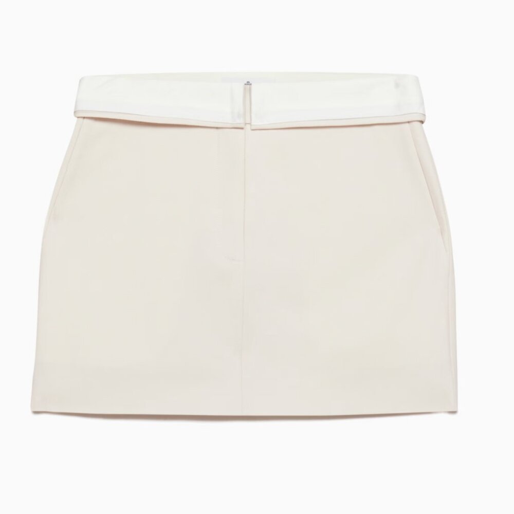 Aritzia Babaton Bureau Minister Skirt Matte Pearl Sz 00